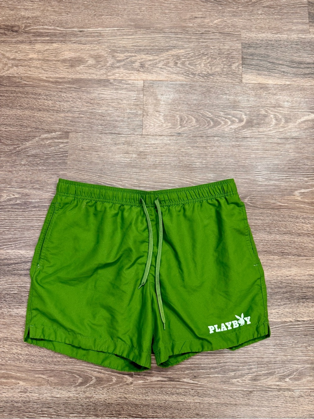 Playboy x PacSun Green Swim Trunks Mens Large Mesh Lined Bunny Logo